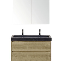 Waschtischkombination mit Waschtischunterschrank, Waschtisch und Spiegelschrank