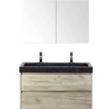 Ensemble de meubles de salle de bains avec lavabo, meuble sous-lavabo et armoire de toilette