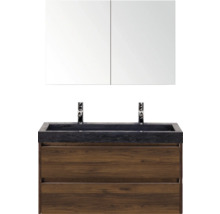 Ensemble de meubles de salle de bains avec meuble sous-lavabo, lavabo et armoire de toilette