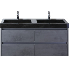 Meuble sous-lavabo avec deux vasques et quatre tiroirs