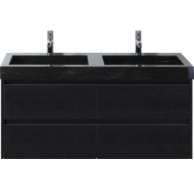 Meuble sous-lavabo avec deux lavabos et quatre tiroirs