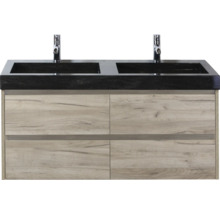 Meuble sous-vasque avec double vasque et quatre tiroirs