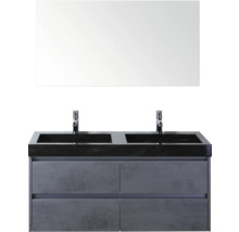 Meuble-lavabo double avec meuble sous-lavabo et miroir pour la salle de bain