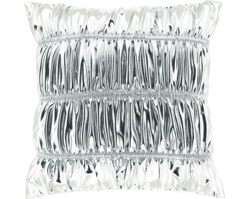 Silbernes Kissen mit gerafftem Design