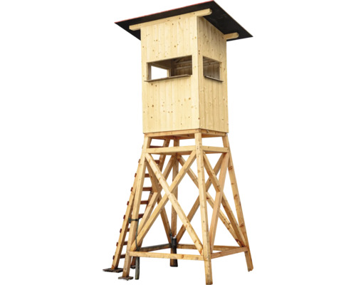 Hochsitz aus Holz mit Leiter und Dach