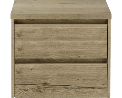 Table de chevet avec deux tiroirs en décor bois