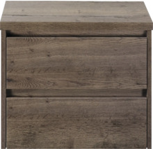 Meuble sous-lavabo avec deux tiroirs aspect bois