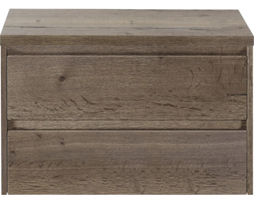 Meuble sous-lavabo en bois avec deux tiroirs