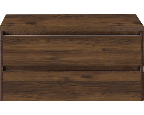 Meuble bas en bois avec deux tiroirs