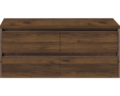 Meuble sous-lavabo avec quatre tiroirs aspect bois