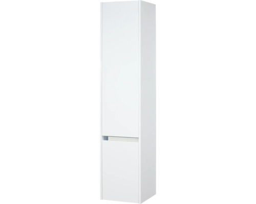 Armoire haute blanche à deux portes pour salle de bain