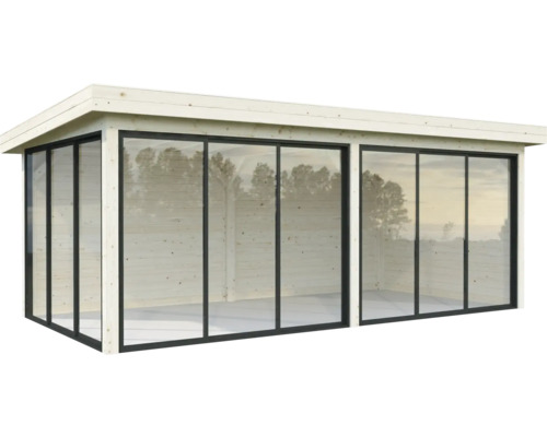 Pavillon de jardin avec façade en verre