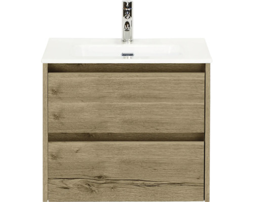 Meuble sous-lavabo avec deux tiroirs et lavabo à poser