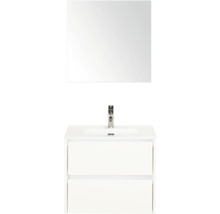 Meuble-lavabo avec deux tiroirs et miroir pour salle de bain