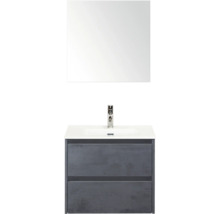 Badezimmermöbel-Set mit Spiegel, Waschtischunterschrank und Armatur