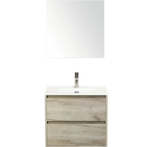 Meuble-lavabo avec lavabo, robinet et miroir pour la salle de bain