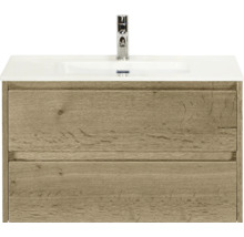 Waschtischunterschrank mit zwei Schubladen und Aufsatzwaschbecken