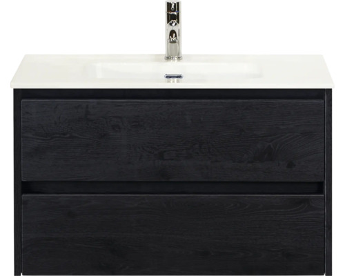 Meuble sous-lavabo avec deux tiroirs et lavabo à poser