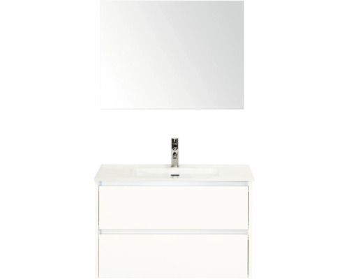 Ensemble de meuble-lavabo avec miroir et deux tiroirs