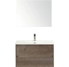 Ensemble de meuble-lavabo avec miroir, lavabo et meuble bas