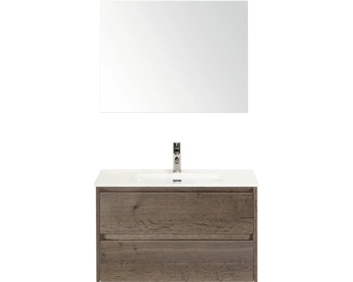 Ensemble de meuble-lavabo avec miroir, lavabo et meuble bas