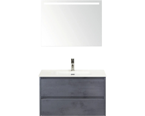 Waschtischkombination mit Spiegel und Beleuchtung