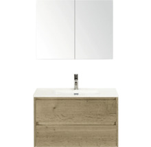 Combinaison de lavabo avec armoire de toilette et deux tiroirs