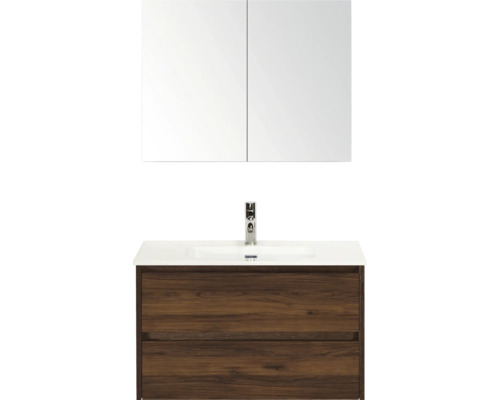 Waschtisch mit Spiegel, Waschbecken und Unterschrank