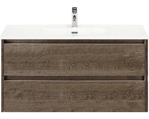 Meuble sous-lavabo avec deux tiroirs et lavabo