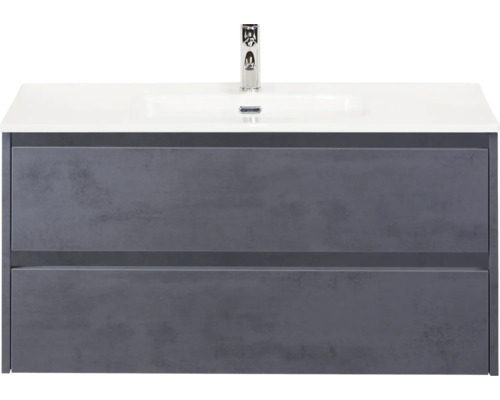 Meuble sous-lavabo avec deux tiroirs et lavabo à poser