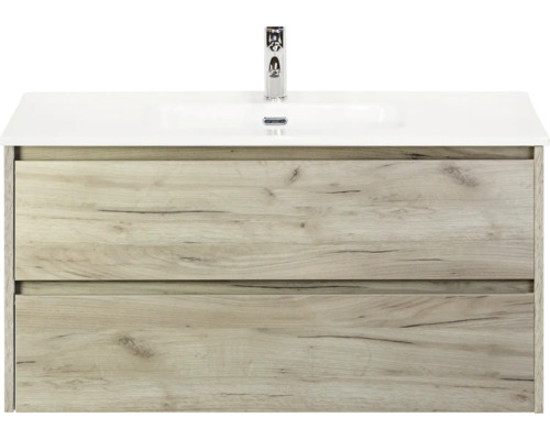 Meuble sous-lavabo avec deux tiroirs et lavabo