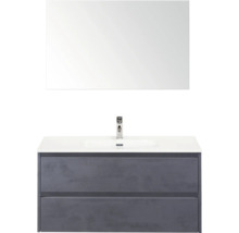 Badezimmermöbel-Set mit Waschbecken, Unterschrank und Spiegel