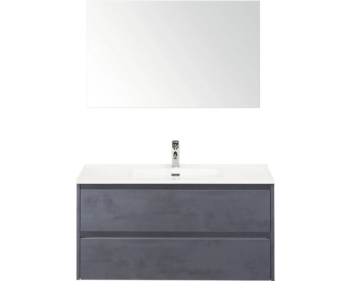 Badezimmermöbel-Set mit Waschbecken, Unterschrank und Spiegel