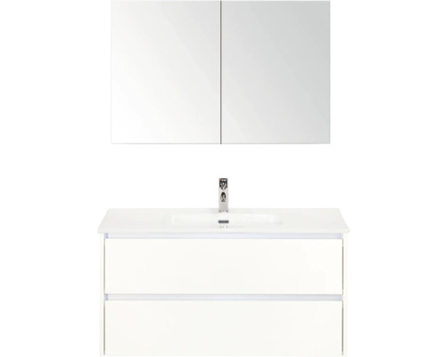 Meuble-lavabo avec armoire de toilette et lavabo