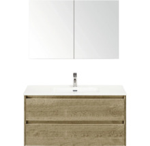 Meuble-lavabo avec meuble bas, lavabo et armoire de toilette