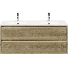 Meuble sous-lavabo avec quatre tiroirs et deux lavabos