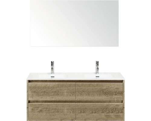 Ensemble de meubles de salle de bains avec meuble-lavabo, lavabo et miroir