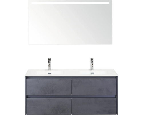 Ensemble de meubles de salle de bains avec meuble sous-lavabo, lavabo et miroir