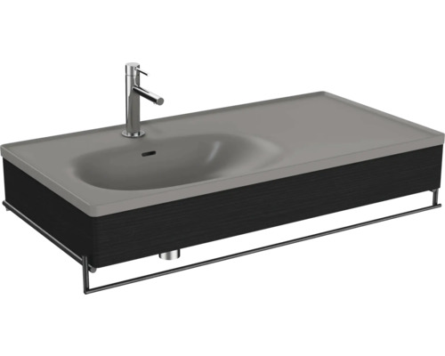 Lavabo avec cache VitrA Equal lxhxp 102.5x20x52 cm couleur de façade chêne noir 66058 Meuble-lavabo avec robinetterie et porte-serviettes