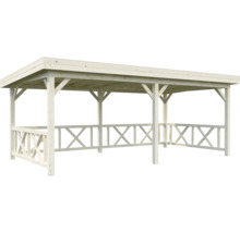 Holzpavillon mit Geländer