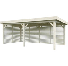 Carport en bois avec parois à lamelles