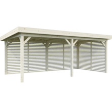Holzcarport mit Lamellenwänden für den Aussenbereich