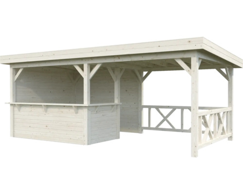 Pavillon en bois avec comptoir et rambarde