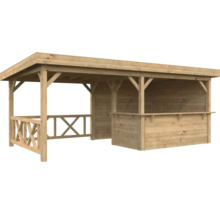 Hölzerner Pavillon mit Dach und Theke für den Garten