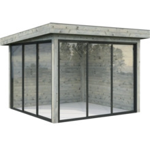 Holzgartenhaus mit Glasfront