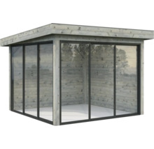 Holz Gartenhaus mit Glasschiebetüren