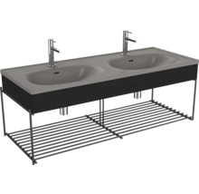 Waschtisch mit Doppelwaschbecken, Armaturen und Ablageregal