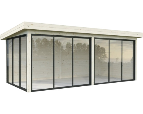 Maison de jardin en bois avec portes coulissantes