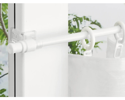 Tringle à rideau télescopique aura blanc 85-135 cm Ø 13 mm Tringle à rideaux avec anneaux pour la décoration de fenêtre