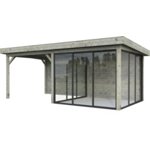 Holz Gartenhaus mit Glasschiebetüren